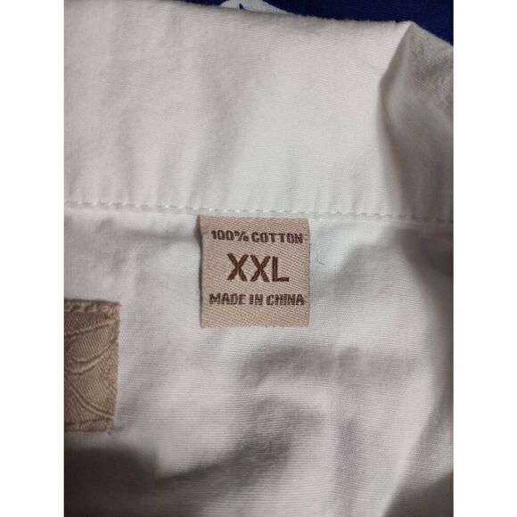 KU Jayhawks Shirt Men's XXL Chill wear White Blue Hawaiian - Picture 5 of 6